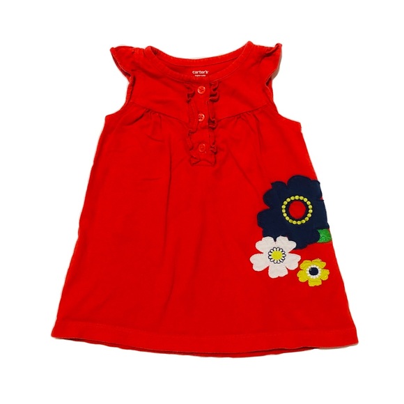 Carter's Other - Carter’s Red With Buttons Summer Dress 9mo